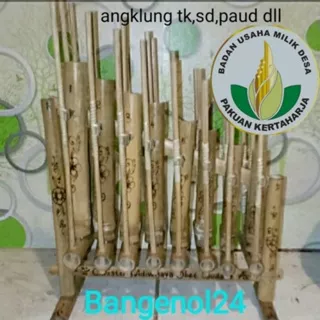 Angklung bambu 1 oktap mini 8 nada untuk anak sd,tk,paud (COD) bisa custom nama,sokolah/personal.