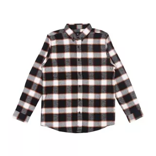 308 Absltunscrd Shirt Flanel White Black Stripe Down - White