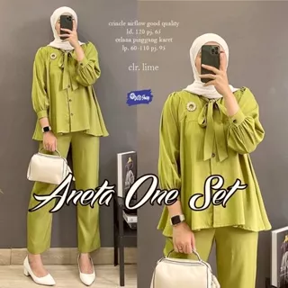 aneta setelan stelan set 1set setcel oneset baju pakaian kemeja atasan blouse bluse blus clana celana polos jumbo over big size ld 120 xxxl wanita remaja cewe cewek dewasa muslim muslimah premium ori original elegant murah kekinian terbaru termurah cod