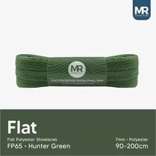 Original MR Shoelaces FP65 Hunter Green (Hijau) Tali Sepatu Polyester Pipih Flat 7mm 80cm 90cm 100cm 120cm 130cm 150cm 180cm 200cm untuk Sneakers - Premium Shoelace Gepeng