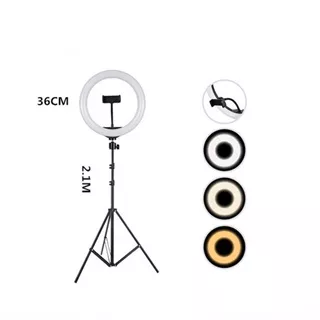 Cincin lampu Led 26cm dengan Tripod berdiri tinggi 2.1 m panjang lampu Selfie Buat Tik Tok Youtube Live Streaming 26cm + Tripod 2,1 Meter / 1,3 Meter / Cincin Lampu / Lampu Tiktok MakeUp