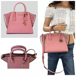 Tas MK Avril Small Top Zip Satchel Rose sz 24/28.5x19x10cm