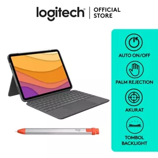 [BUNDLING] Logitech Combo Touch Keyboard Case untuk iPad Air x Logitech Crayon Pensil Digital