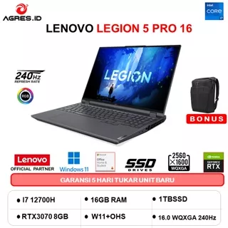 LENOVO LEGION 5 PRO 16 RTX3070TI 8GB/ I7 12700 16GB 1TBSSD W11+OHS 16WQXGA 240HZ 100SRGB 4ZRGB 3YR+3ADP GRY -RHID