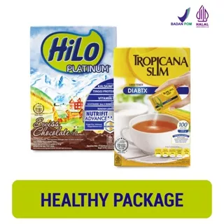 Healthy Package - HiLo Platinum Swiss Chocolate 420g + Tropicana Slim Sweetener Diabtx 100 Sachet