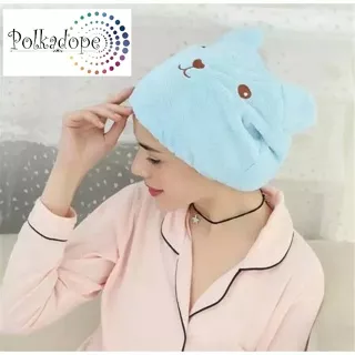 Handuk Keramas Mandi Topi Handuk Pengering Rambut Beruang Kepala Hair Tower Shower Cap