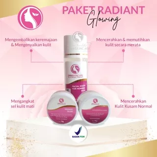 Drw Skincare Paket Radiant Glowing Original Krim Pencerah Wajah Berkilau Cream Penghilang Flek Hitam Pembersih Perawatan Muka Mencerahkan Kulit Ampuh BPOM