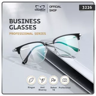 Colore.in Kacamata Bisnis Pria Titanium Anti Blueray Anti Radiasi Photocromic Bluecromic Business Glasses Professional Series 3226