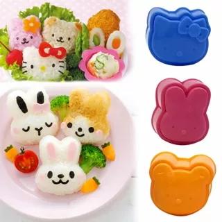 Cetakan Nasi Bento ISI 3 PCS Rice Mold Cetakan Bekal Makan Anak Food Grade