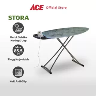 Ace Stora 124X44.5 cm Meja Setrika Lipat - Abu-Abu Papan Setrikaan Alas Tempat Setrika Ironing Board Perlengkapan Rumah Tangga