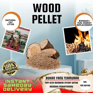 wood Pelet Kayu Alas Kandang hewan 25 kg wood pellet wood pallet gojek pelet kucing pengganti pasir biomass bahan bakar energi pengganti LPG bahan bakar industri tahu
