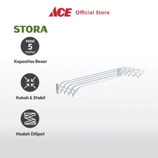 Ace Stora Gantungan Handuk Teleskopik 100 cm - Putih Tempat Jemur Anduk Drying Rack Gantungan Lap Mandi Towel Rack Besi