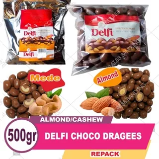 COKLAT DELFI ALMOND 500GR, COKLAT DELFI KILOAN 500 GR MEDE METE, COKELAT DELFI DRAGEES CASHEW