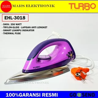 SETRIKA TURBO EHL-3018 - TRYLON GLIDE COATING - GOSOKAN BAJU TURBO - EHL 3018 - GARANSI RESMI TURBO - READY