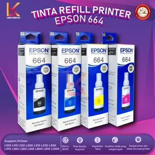 Tinta Epson 664 Compatible Refill Printer L100 L110 L111 L120 L130 L132 L200 L210 L211 L220 L222 L300 L301 L310 L350 L355 L356 L358 L360 L810 L850 L1300 L1800