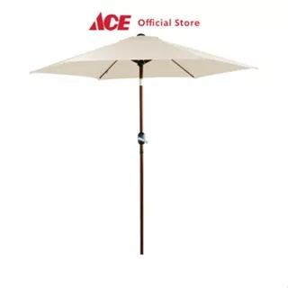 Ace Soleil 2.5 mtr Patio Payung Taman - Putih Ivory Outdoor Umbrella Pelindung Panas Taman Kain Payung Cafe Furniture Luar Ruangan