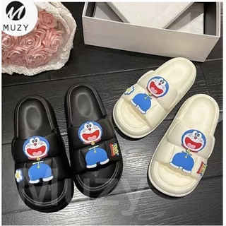 Muzy Sendal Wanita Slop Sendal Slip On Sendal Karet Wanita Sendal Karakter Doraemon HSN140