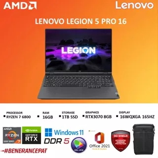 LENOVO LEGION 5 PRO - RYZEN 7 5800H 16GB 1TBSSD RTX3060 6GB W11+OHS 16.0WQXGA IPS 165HZ - L2ID