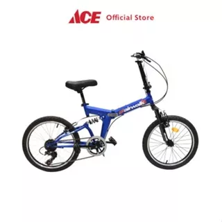 Ace Airwalk Expresso Suspension Sepeda Lipat 20 7-Speed - Biru Foldable Folding Bike Perlengkapan Olahraga Sepeda Compact