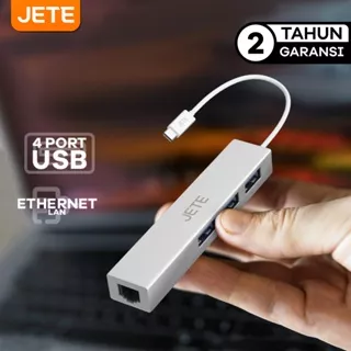 JETE Converter X5 Type C to USB LAN Adapter 5 in 1 USB 3.0 USB 2.0 - Garansi 2th