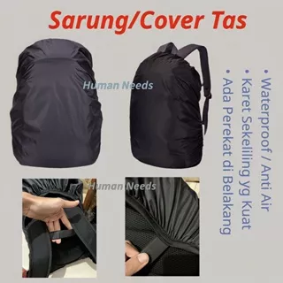 Cover Bag Ransel Waterproof ada Perekat di Belakang/Sarung Tas Punggung Anti Air Debu