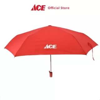 Ace Payung Lipat 98 cm - Merah Folding Umbrella Umbrella Alat Peneduh Payung Lipat Travel Pelindung Hujan