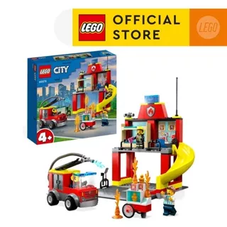 LEGO City 60375 Fire Station and Fire Engine Building Toy Set (153 Pieces) Building Blocks for Kids (4 Tahun+)