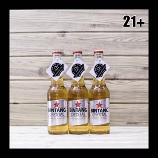 Paket 3 Beer Bintang Pint Crystal 330ml - Bir Botol - INDOALKOHOL Original 100%
