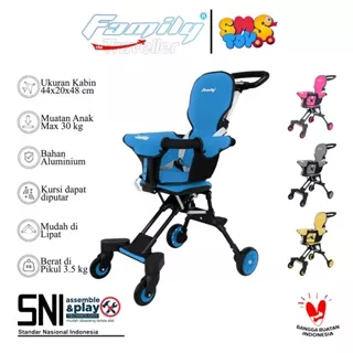 Magic Stroller FAMILY Traveller | FS-TRV | Cabin Size | Stroller | Dorongan Bayi | Travelling Bayi | Murah | Alluminium | Jok Busa | Lipat | Tas | Simpel