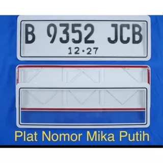 Cover Plat Nomor Mobil Acrylik PUTIH Tempat Plat Nomor PUTIH 1set