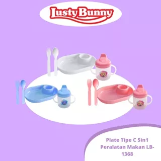 LustyBunny Feeding Set Plate Type C 5in1 Peralatan Makan Bayi