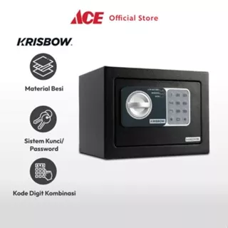 Ace Krisbow 23X23X17 cm Brankas Besi 17Nef 1/3mm - Hitam Brangkas Safety Box Tempat Barang Berharga Berangkas