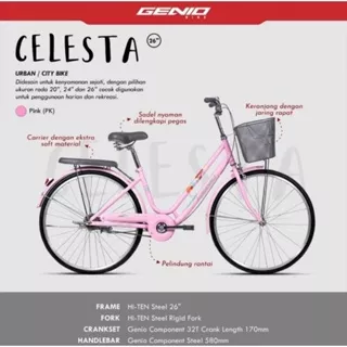 Sepeda Mini GENIO CELESTA 24, 26 inch sepeda anak perempuan