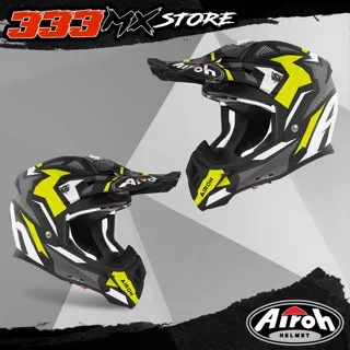 AIROH AVIATOR 2023 SWOOP YELLOW HELM CROSS AIROH AVIATOR ACE 2023 ORI