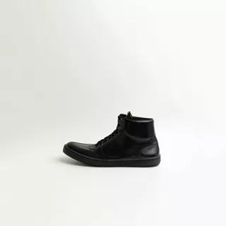 Natara - Sepatu Hitam Pria Casual High Sneakers Cowok Tinggi Hereon Full Black Series