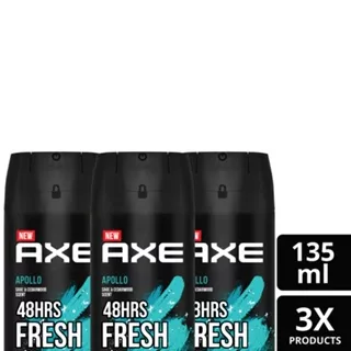 AXE MEN DEODORANT BODY SPRAY APOLLO 135ML x 3