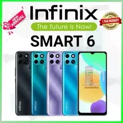 Infinix smart 6 2/32 & 3/64 / ( NFC ) | 6.6" Full Screen | Battery 5000mAh | GARANSI RESMI 1TAHUN | Best Seller