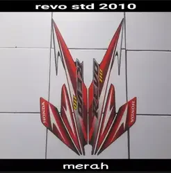 Stiker Striping Polet Bodi Motor Revo Absolute 2010 Merah Standar