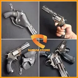 (cod)KOREK API PISTOL REVOLVER FULL BESI FREE SARUNG TERBARU