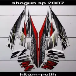 Stiker Striping Lis Les Bodi Motor Suzuki Shogun SP 2007 Putih Hitam