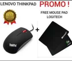 MOUSE LENOVO THINKPAD OPTICAL USB / MOUSE WIRED / MOUSE USB / THINKPAD / gaming Mouse Pad / mouse wired gaming / Mouse gaming / Mouse kabel / Logitech Alas Mouse Universal SW418 / Tatakan Mouse / Mouse Laptop Notebook Gaming / Mouse Usb Kabel Laptop