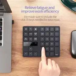 Keypad Numeric Multimedia Wireless 2.4GHz 35 Buttons Numpad Tombol Keyboard Khusus Angka Nomor Controll Keys Arrow Scroll Delete PC Komputer Laptop Leptop Notebook Netbook Macbook Werles Wirless Key Board Num Pad Kibor Kibord Kibot Tambahan Mini Portable