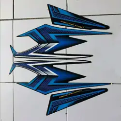 STIKER STRIPING & LIS MOTOR RX KING TAHUN 2004 WARNA HITAM BIRU STANDAR