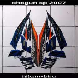 Stiker Striping Lis Les Bodi Motor Suzuki Shogun SP 2007 Hitam Biru