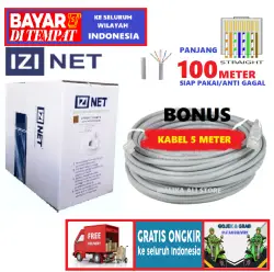 Kabel LAN/UTP RJ45 Cat5E Original IziNet 100 Meter - Bonus KABEL 5 METER