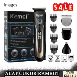 Alat Cukur Rambut Elektrik - Alat Cukur Kumis Dan Jenggot - Alat Cukur Multifungsi 3 in 1 -  Alat Cukur Kumis - Alat Cukur Jenggot Pria - Alat Mesin Potong Pangkas Cukur Rambut Ukir Detailer Kemei Charger Clipper Hair KM1419 - KM 1407 / KM-1407