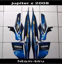 Stiker Striping Lis Les Bodi Motor Yamaha Jupiter Burhan 2008 2009 Biru Hitam