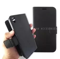 Sony Xperia Z3 Original 100% Fashion Selular Flip Leather Case - Flip Cover - Flip Case - Wallet Case Dompet Hp