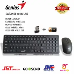 GENIUS WIRELESS KEYBOARD AND MOUSE SET COMBO GKM520 KEY FULLSIZE - Hitam(M7T8) keyboard wireless pc keyboard wireless untuk laptop keyboard wireless putih wireless keyboard putih keyboard wireless keyboard wireless bluetooth hp keyboard wireless murah key