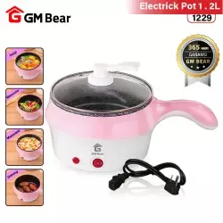 GM Bear Panci Listrik Serbaguna 1.2L 1229 / 1230 - Elektrik Multifungsi Cooking Pot Frypan Hotpot